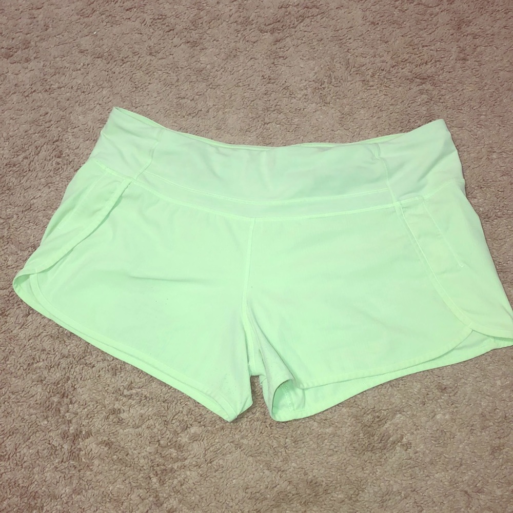 Lime Green Lululemon Speed Shorts 10